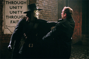 Hugo Weaving como V de Vendetta.