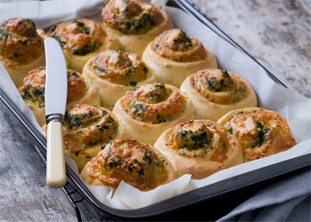 Three Cheese Spinach Scrolls